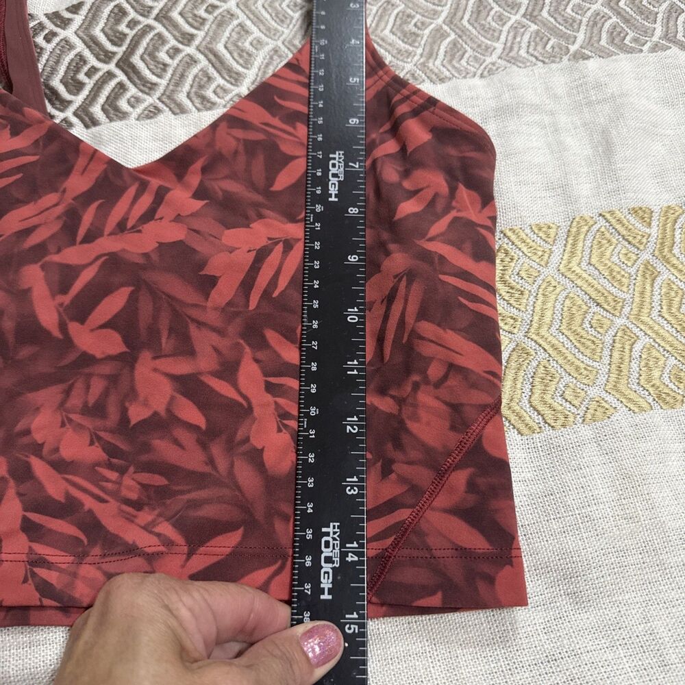 (B3)Lululemon Align Tank Cropped Top Sz 6 Built-in-Bra Spray Leaf Firrside Red - Picture 10 of 11